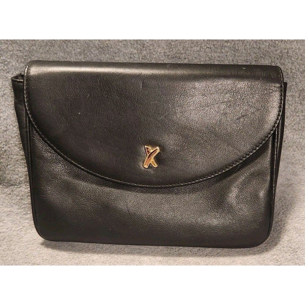 Paloma Picasso Black Leather Purse Shoulder Bag No Shoulder Strap